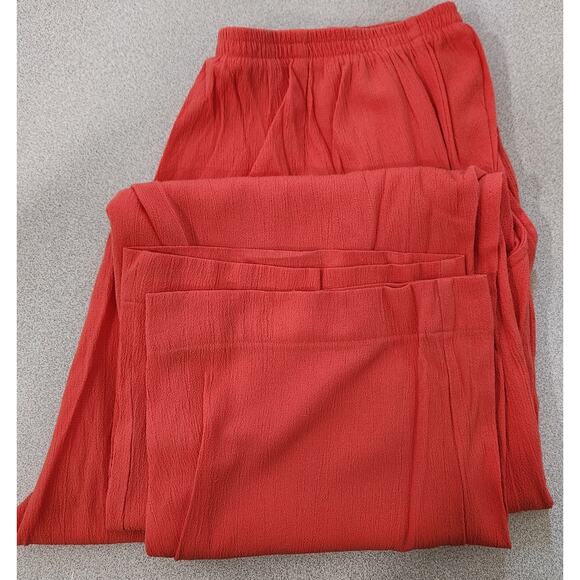 Draper's & Damon's Orange Crinkle Material Pull On Pants M Lightweight Flowy - Picture 6 of 6